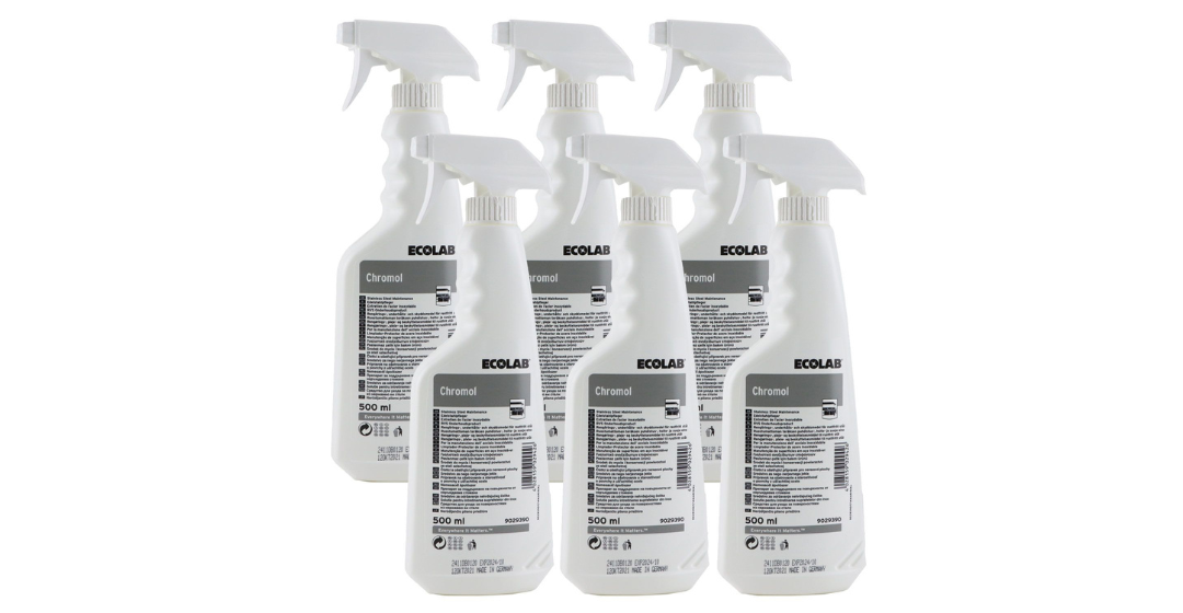 ecolab chromol rvs reiniger 6x500ml