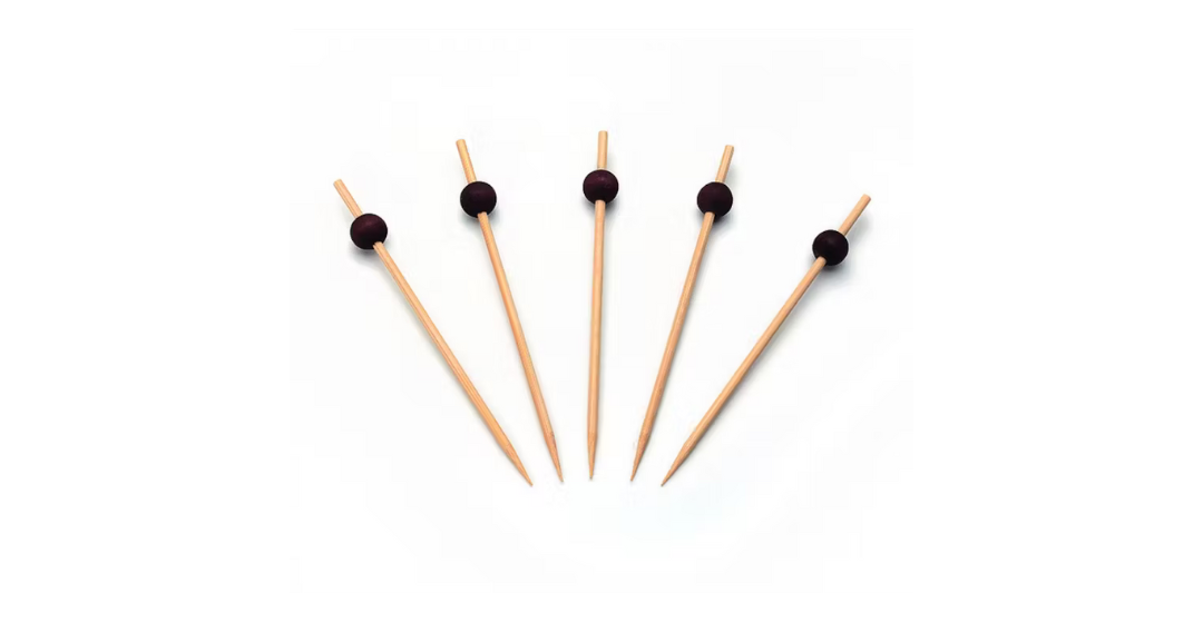 bamboe prikker met bol 12cm