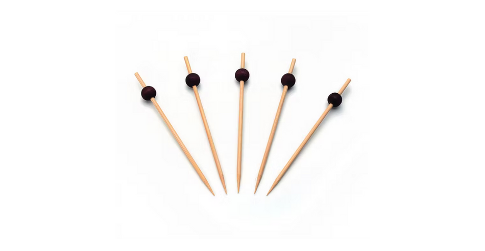 bamboe prikker met bol 12cm